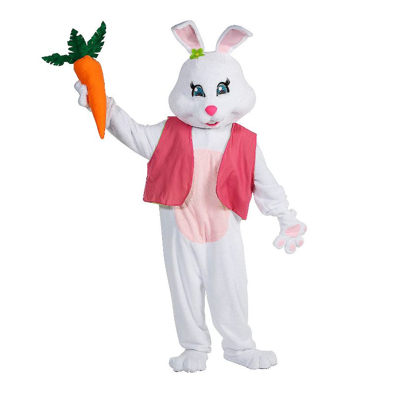 Halloween Express Women's Easter Bunny Jumpsuit with Headgear Costume - One Size Fits Most - White, 1 of 5