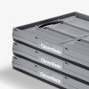 CleverMade Collapsible 3pk 46L 100% Recycled Storage Bin Stone - 4 of 4
