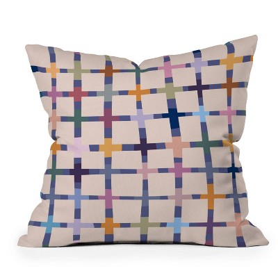 16"x16" Alisa Galitsyna Colorful Patterned Grid Square Throw Pillow - Deny Designs