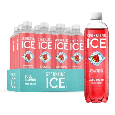 Sparkling Ice, Strawberry Watermelon Sparkling Water - 17 Fl Oz Bottle (Pack of 12)