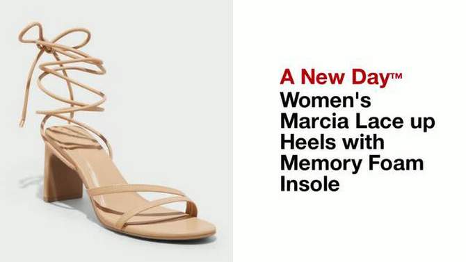 Women's Marcia Lace up Heels with Memory Foam Insole - A New Day™, 2 of 8, play video