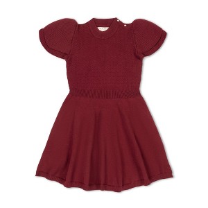 Hope & Henry Girls' Organic Double Flutter Sleeve Sweater Dress, Toddler - 1 of 4