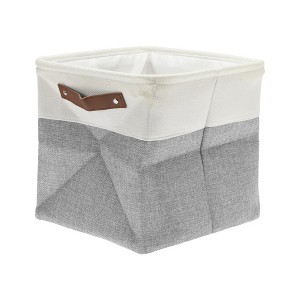 Unique Bargains Foldable Two-color Laundry Basket 11.02"x11.02"x11.02" 1 Pc - 1 of 4