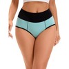 Allegra K Women's High Waist Breathable Soft Color-Block Available in Plus Size Briefs - 4 of 4