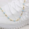 RMZ GOLD NYC 18K GOLD FILLED HIGH POLISH FINSH HIGH FINISH POLISH TURQUOISE BALL ANKLE BRACELET - 3 of 4