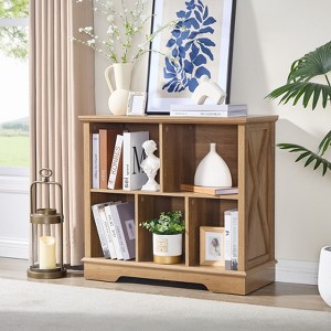 Farmhouse  Cube Bookshelf, Wood Display Cabinet Book Shelves for Bedroom,Living Room,Office - 1 of 4