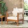 Christopher Knight Home Clifton Patio Rustic Acacia and Rope Upholstered Club Chair with Curved Back - 2 of 4