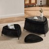 Aortzio 29.92"Wide Set of 2 Upholstered Storage Ottoman Footrest Shoe Changing Stool Coffee Side Table with Reversible Lid - 2 of 4