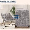 Rabbit Fur Saucer Chair, Folding Comfy Lounge Chair with Metal Frame, Cozy Indoor Foldable Lazy Sofa for Kids, Teens & Adults - 4 of 4
