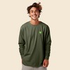 Dalix Alien Embroidered Cotton Classic Fit Long Sleeve Crewneck Tee Shirt Mens - 3 of 4