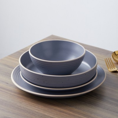 Lauren Light Gray Ceramic 16-Piece Dinnerware Set