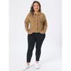 Women's Plus Size Classic Denim Long Sleeve with Pockets Fashion Jean Jackets - Agnes Orinda - 3 of 4