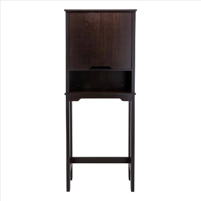 Espresso Wood Adjustable Over-the-Toilet Storage Cabinet