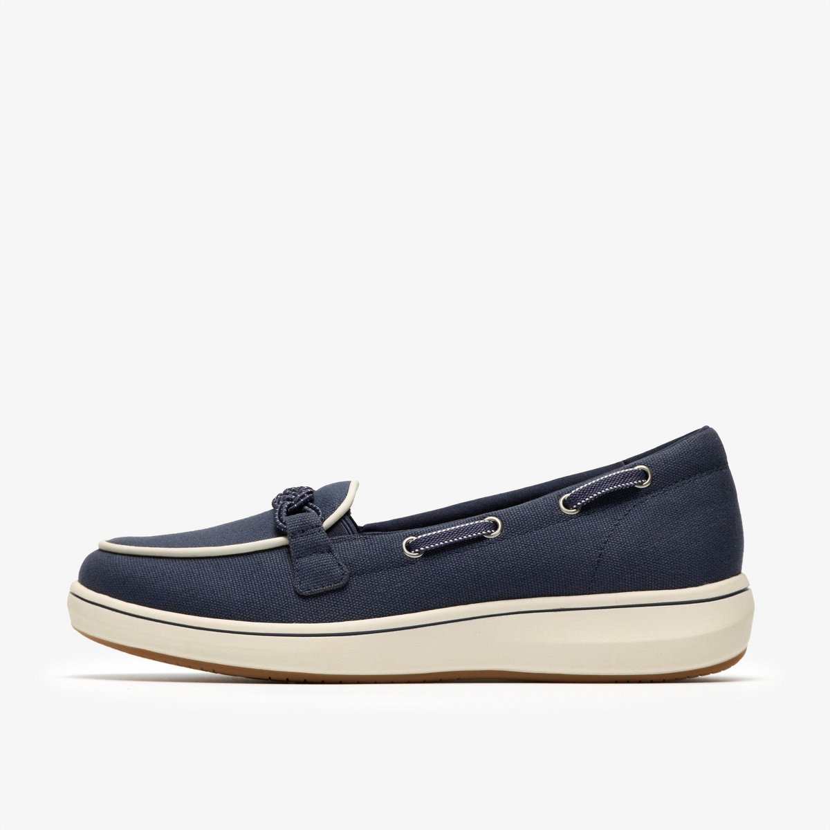 Обувь Clarks Cloudsteppers Womens Breeze Sky Bay Navy Canvas Shoes 10 Medium — фото 2