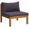 vidaXL 2 Piece Sofa Set with Dark Gray Cushions Solid Acacia Wood - 3 of 4