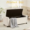 Aoibox Storage Ottoman Bench with Tufted Upholstery, Large Foot Rest for Living Room, End of Bed Bench with Storage, Entryway Shoe Bench in Linen - 2 of 4
