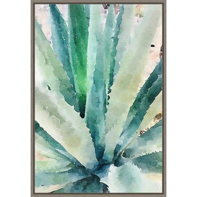 16" x 23" Rustic Succulent II by Irena Orlov Framed Canvas Wall Art - Amanti Art