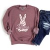 Simply Sage Market Women's Graphic Sweatshirt Checkered Bunny Mama - 3 of 3