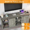 70Inch Farmhouse TV Stand with Sliding Barn Doors and Storage Cabinets, with Power Outlets and Adjustable Shelf, Console Table and Media Furniture - 4 of 4