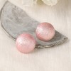 SOHI Women's Blush Pink Ribbed Stud Earrings - 2 of 4