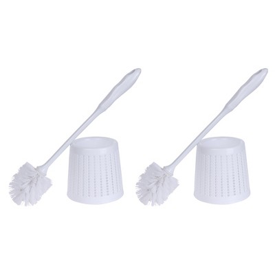 REGALWOVEN Apartment Bathroom Accessories Toilet Brush and Holder Set with Ventilation Slots Base