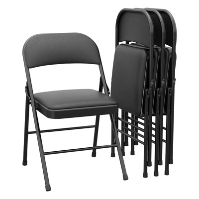 2 Pack Beige Folding Chairs With Padded Cushion and Back, Folding Chairs for Outside