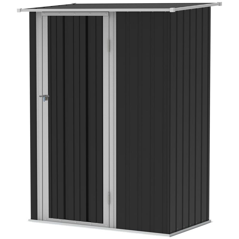 Outsunny 5' x 3' Metal Garden Storage Shed Tool house with Lockable Door for Backyard, Patio, Lawn, 5 of 8