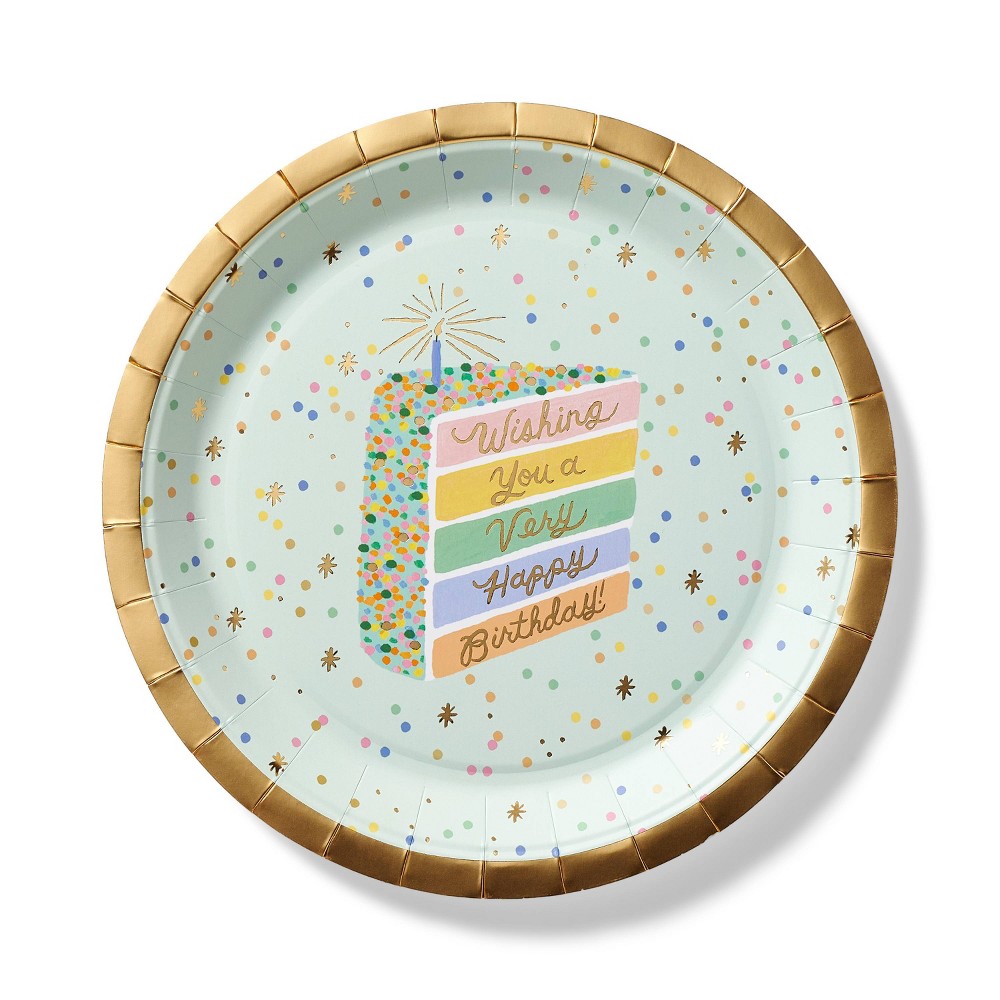 Photos - Other tableware Rifle Paper Co. 10ct Birthday Cake Dinner Plates