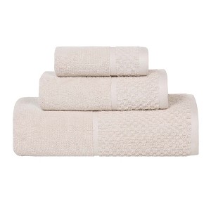 Ribbed Cotton Highly Absorbent Medium Weight 12 Piece Assorted Towel Set by Blue Nile Mills - 1 of 4