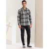 Lars Amadeus Men's Plaid Shirts Regular Fit Button Closure Long Sleeves Checked Cargo Shirt - image 3 of 4