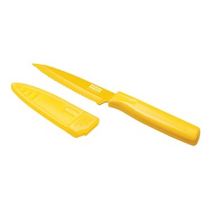Kuhn Rikon Colori Serrated 4 Inch Paring Knife, Yellow - 1 of 1