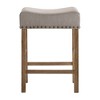 Backless Counter Height Stools with Upholstered Seat and Sturdy Wooden Legs, Ideal for Kitchens and Bars (Set of 2) - 4 of 4