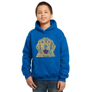 LA Pop Art Boy's Word Art Hooded Sweatshirt - Dog - 1 of 4