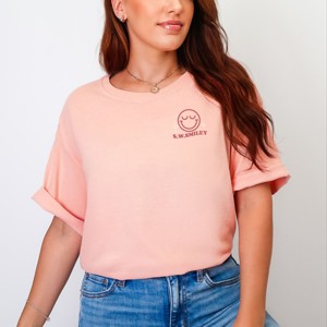 S.W.Smiley Celebrate The Little Wins - Women's Garment Dyed Graphic T-Shirt - 1 of 4