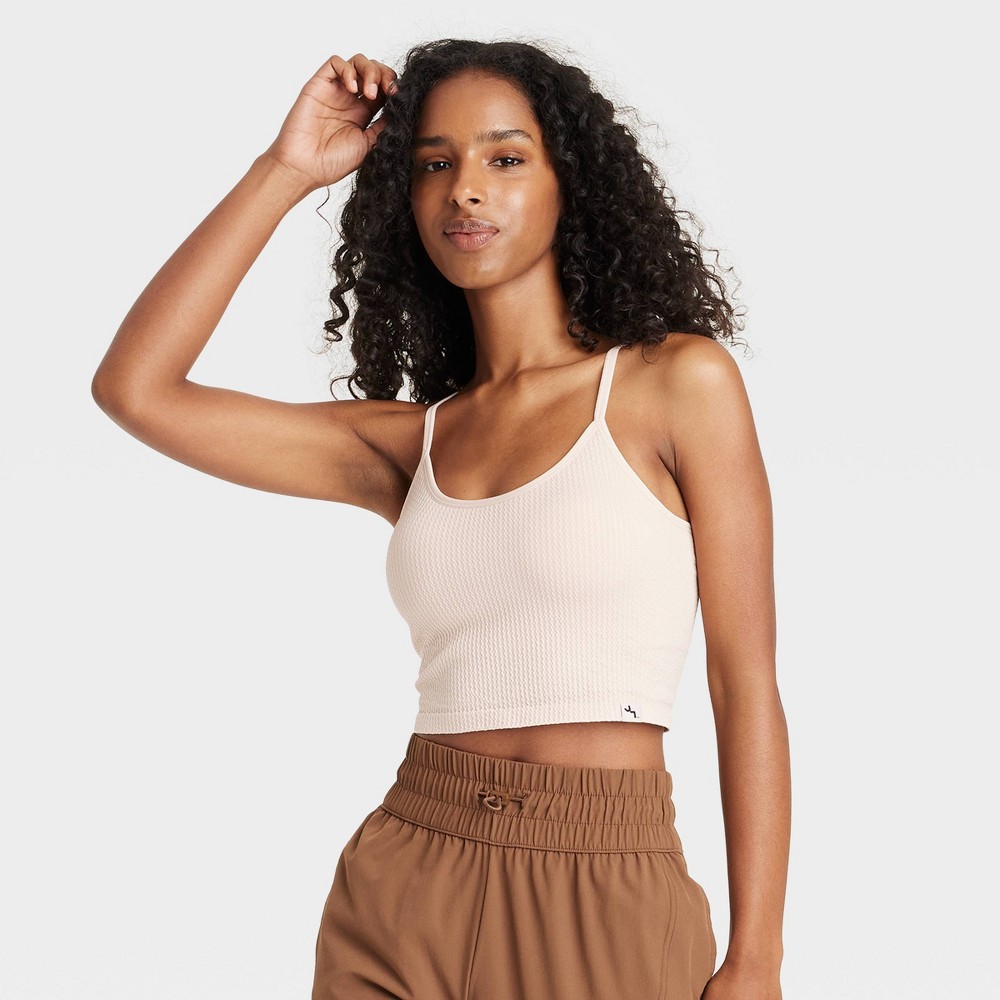 Women Seamle Textured Cropped Support Tank Top