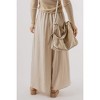 Amaryllis Women’s Wide Leg High Waist Pleated Pants with Smocked Drawstring Waist Flowing Lightweight Crinkle Texture - 3 of 4