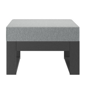 WestinTrends Montara Outdoor HDPE Patio Ottoman with Waterproof Olefin Cushions - 1 of 4