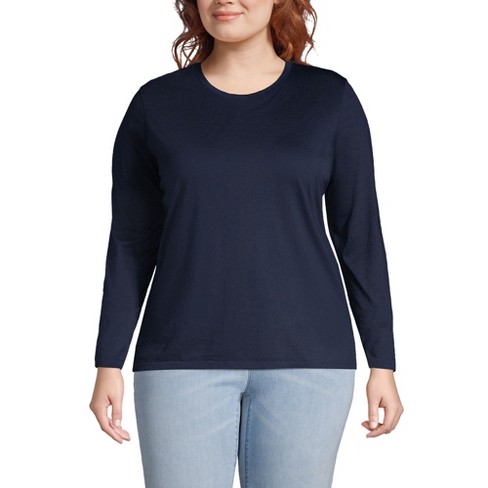 Lands' End Women's Plus Size Relaxed Supima Cotton T-shirt - 1x ...