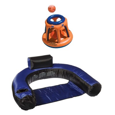 Swimline Pool Chair Float w/ Swimline Shootball Inflatable Pool Toy