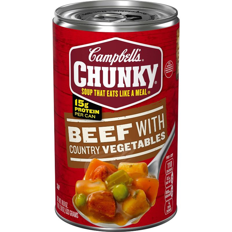 Campbell&#39;s Chunky Beef with Country Vegetables Soup - 18.8oz, 1 of 16