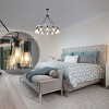 BAOURE 12 Light Wagon Wheel Chandelier Farmhouse Rustic Pendant Light with Seeded Glass Shade for Dining Room Living Room - 4 of 4