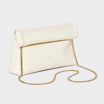 A New Day Woven Fold Over Clutch - A New Day™ Off-White — фото 3