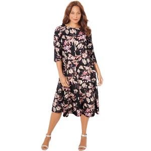 Catherines Women's Plus Size Strawbridge Fit & Flare Dress - 1 of 4