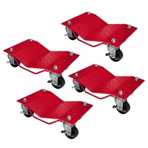 Car Dolly, 4 Piece Heavy-Duty Vehicle Dolly - 6000 Lbs Capacity with Brakes, for Cars, Trucks, Trailers, Motorcycles, Boats - 1 of 4