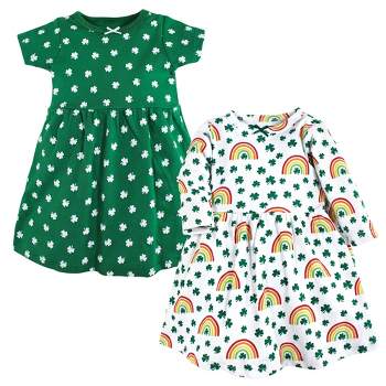 Hudson Baby Infant and Toddler Girl Cotton Dresses, St Patricks Rainbow