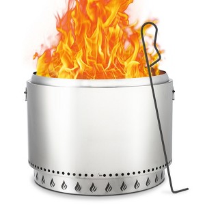 Stove Bonfire with Stand, 27 Inch Smokeless Firepit, 360° Airflow & Removable Ash Pan, Stainless Steel Wood Burning Fireplace - 1 of 4