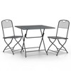 vidaXL 3 Piece Patio Dining Set Expanded Metal Mesh Anthracite - 2 of 4