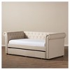 Twin Mabelle Modern and Contemporary Fabric Trundle Daybed - Baxton Studio - image 4 of 4