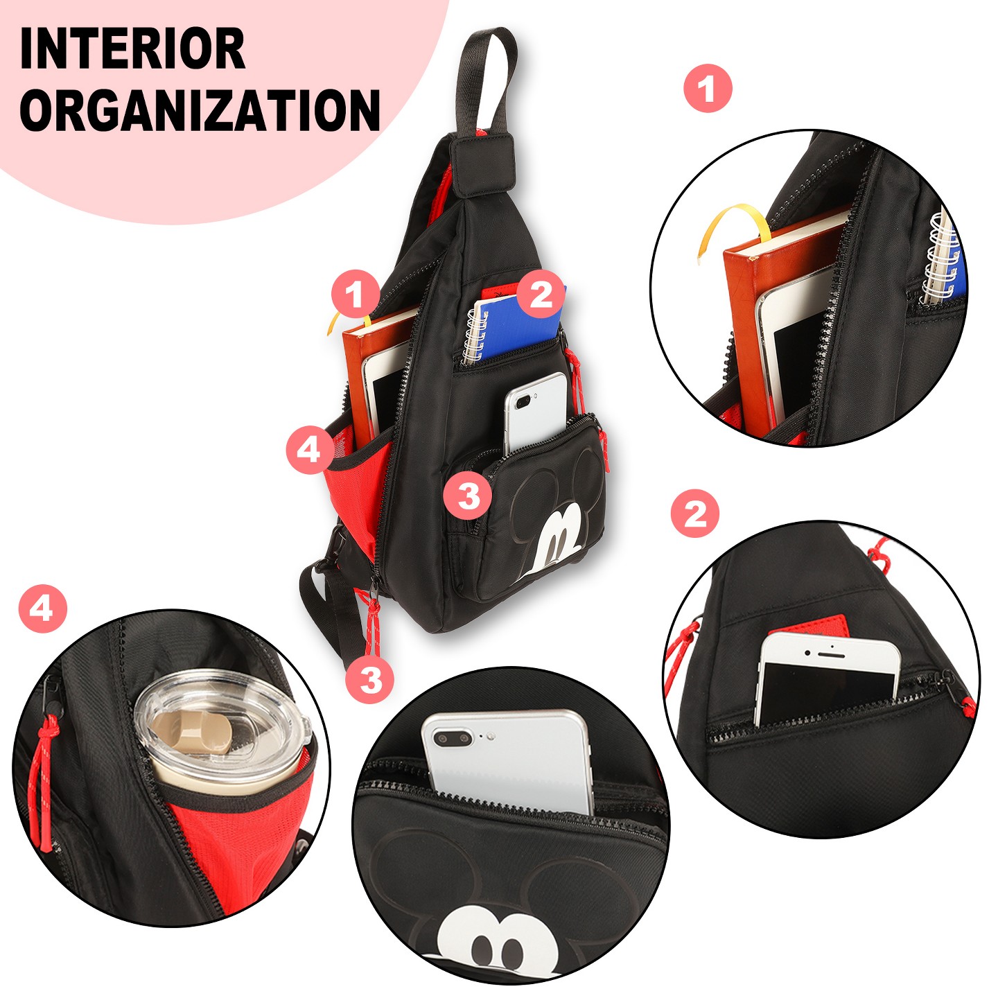 Сумка Disney Mickey Mouse Classic Adult Sling With Convertible Strap — фото 3