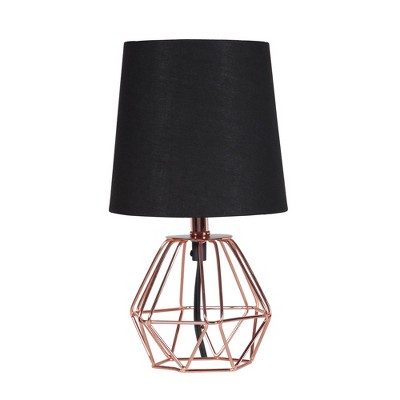 black geometric table lamp